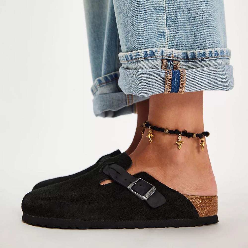 New Birkenstock Boston Braid Clogs Suede Free People